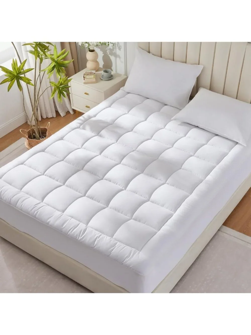 Cooling Twin Size Mattress Pad - Soft Pillow Top Cotton Mattress Topper
